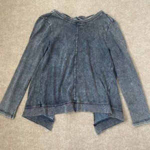 Dylan Sweatshirt Womens Small Blue Tie Back Pullover Sweater Boho 90s Y2K